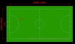 正规5人制足球场尺寸图 正规5人制足球场尺寸图